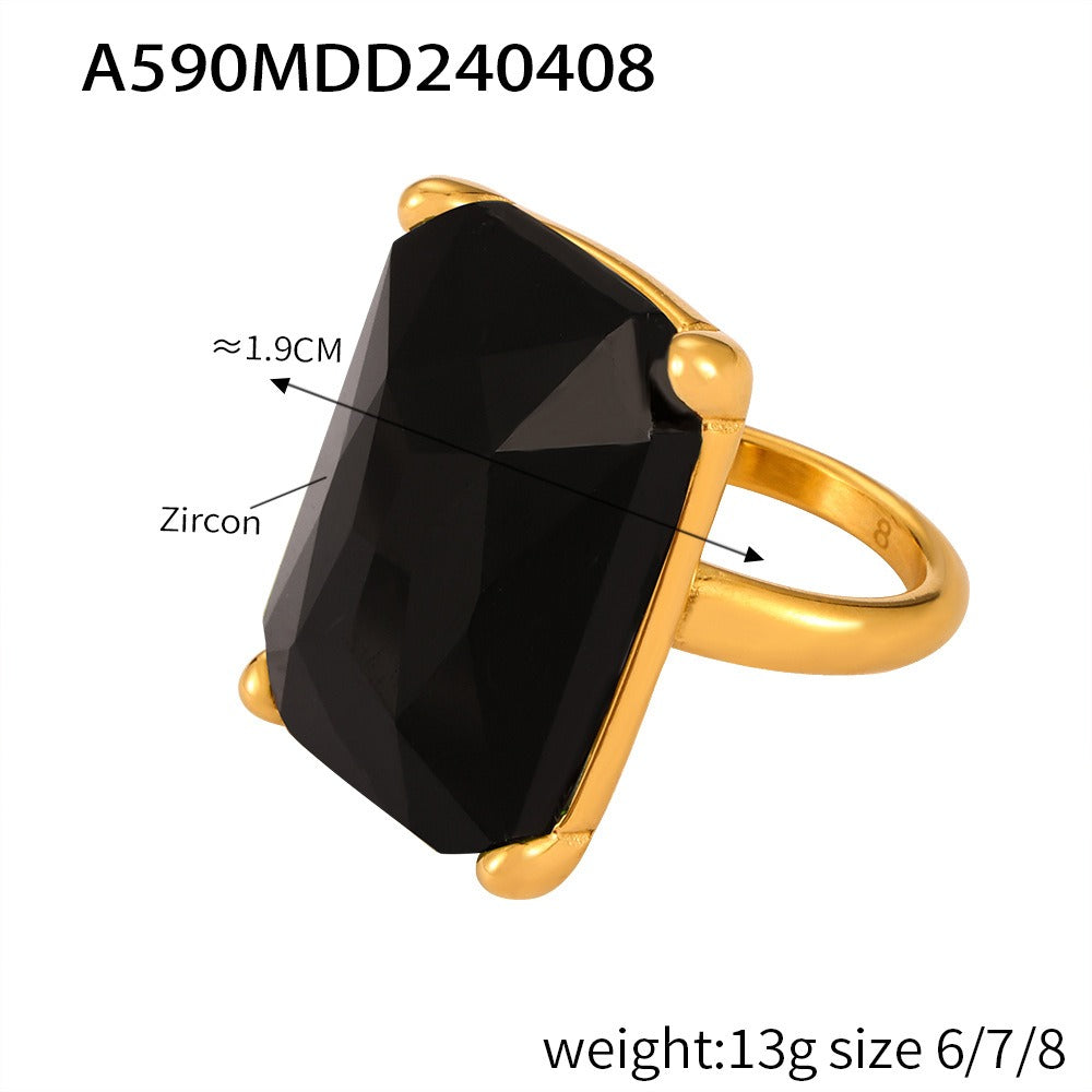 Diamond Geometric Ring Set