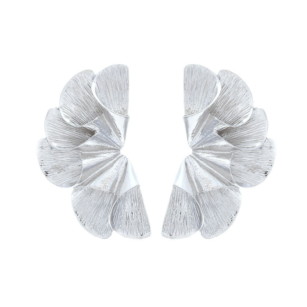 Fan-Shaped Leaf Earrings