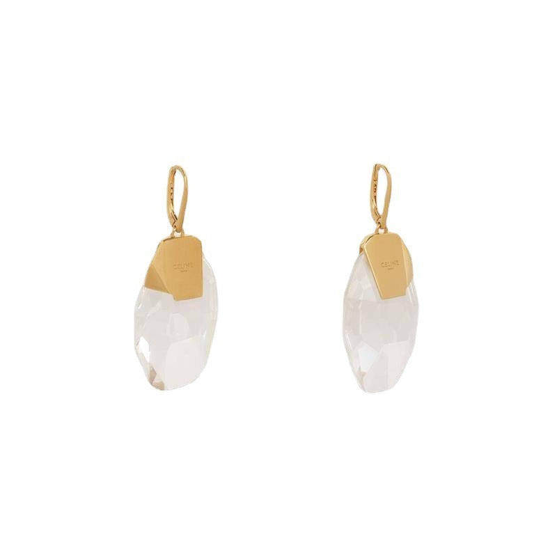 French Transparent Crystal Earrings
