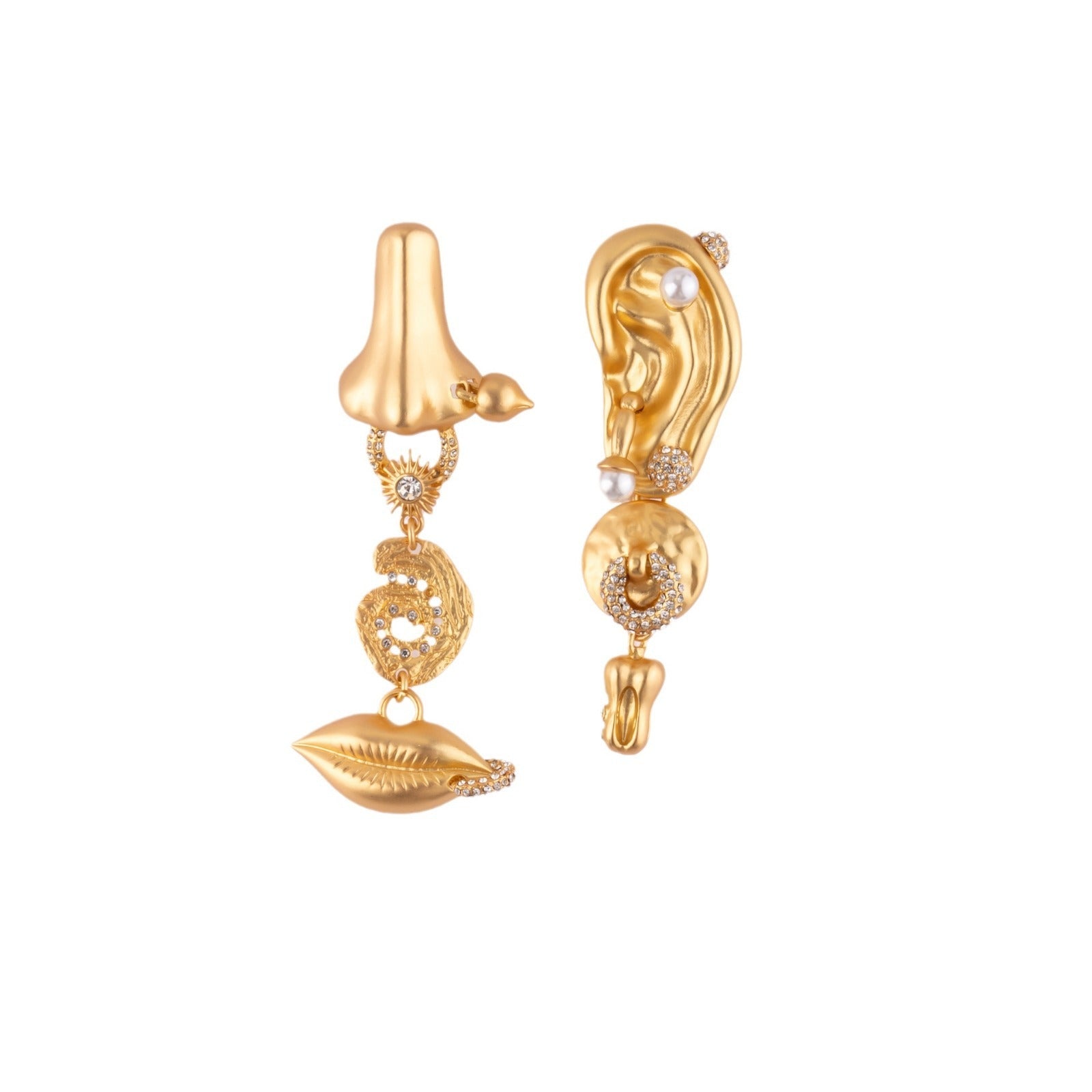 Retro Gold-Plated Anatomy Bijoux Drop Earring