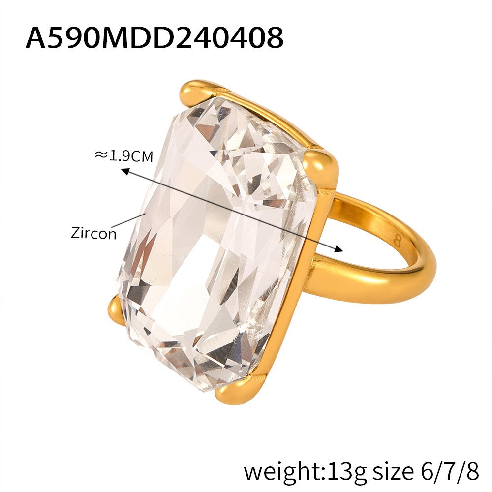 Diamond Geometric Ring Set