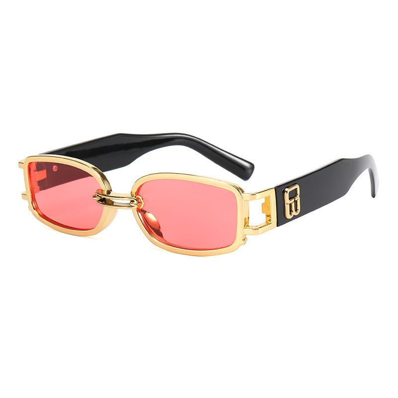 Vintage Rectangle Tinted Lens Sunglasses
