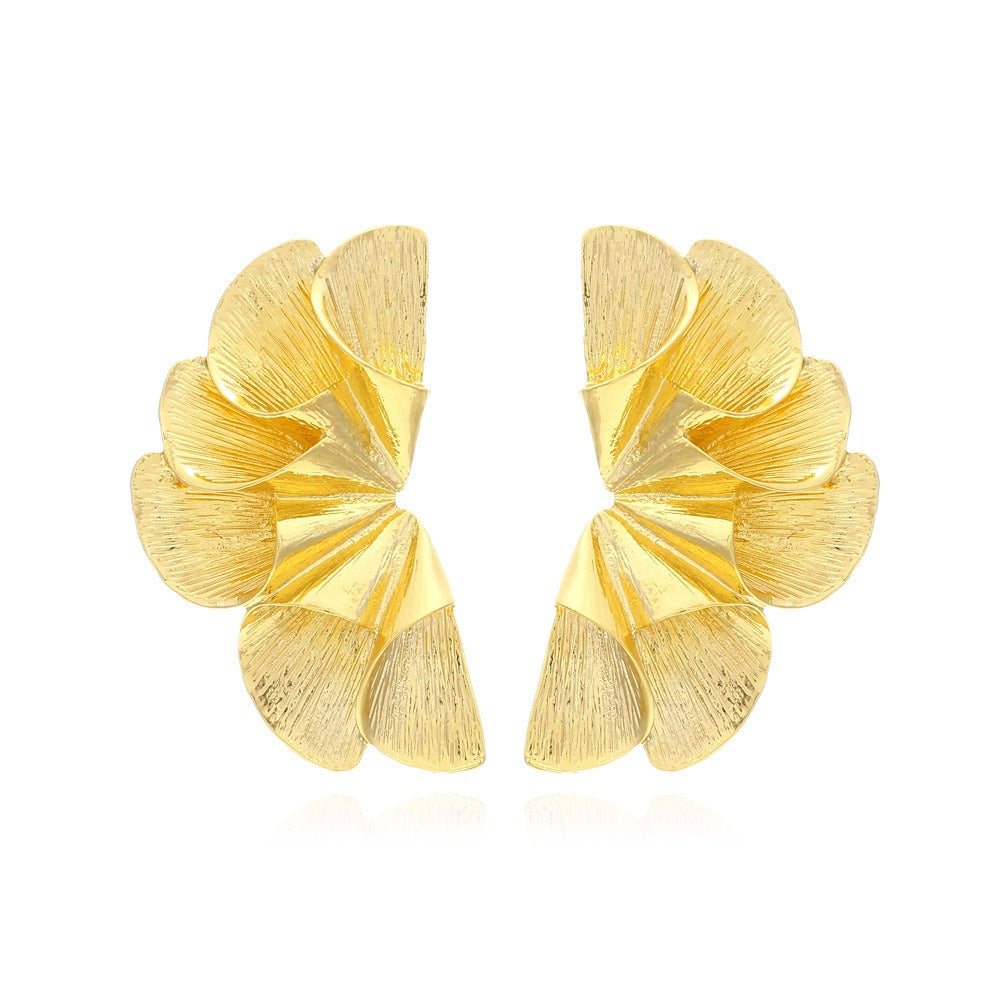 Fan-Shaped Leaf Earrings