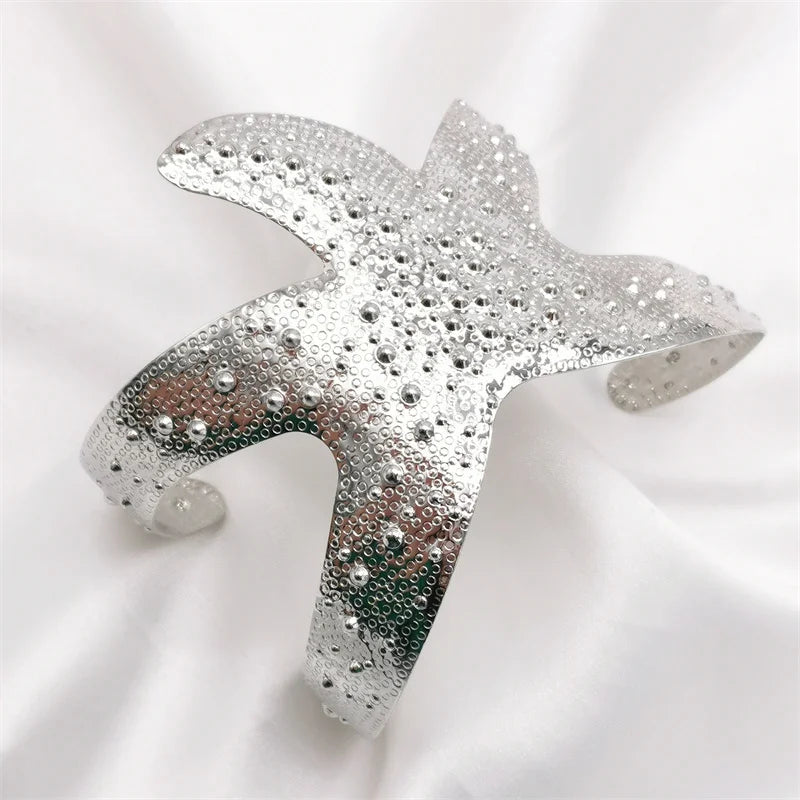 Exaggerated Wide Starfish Cuff Bracelet