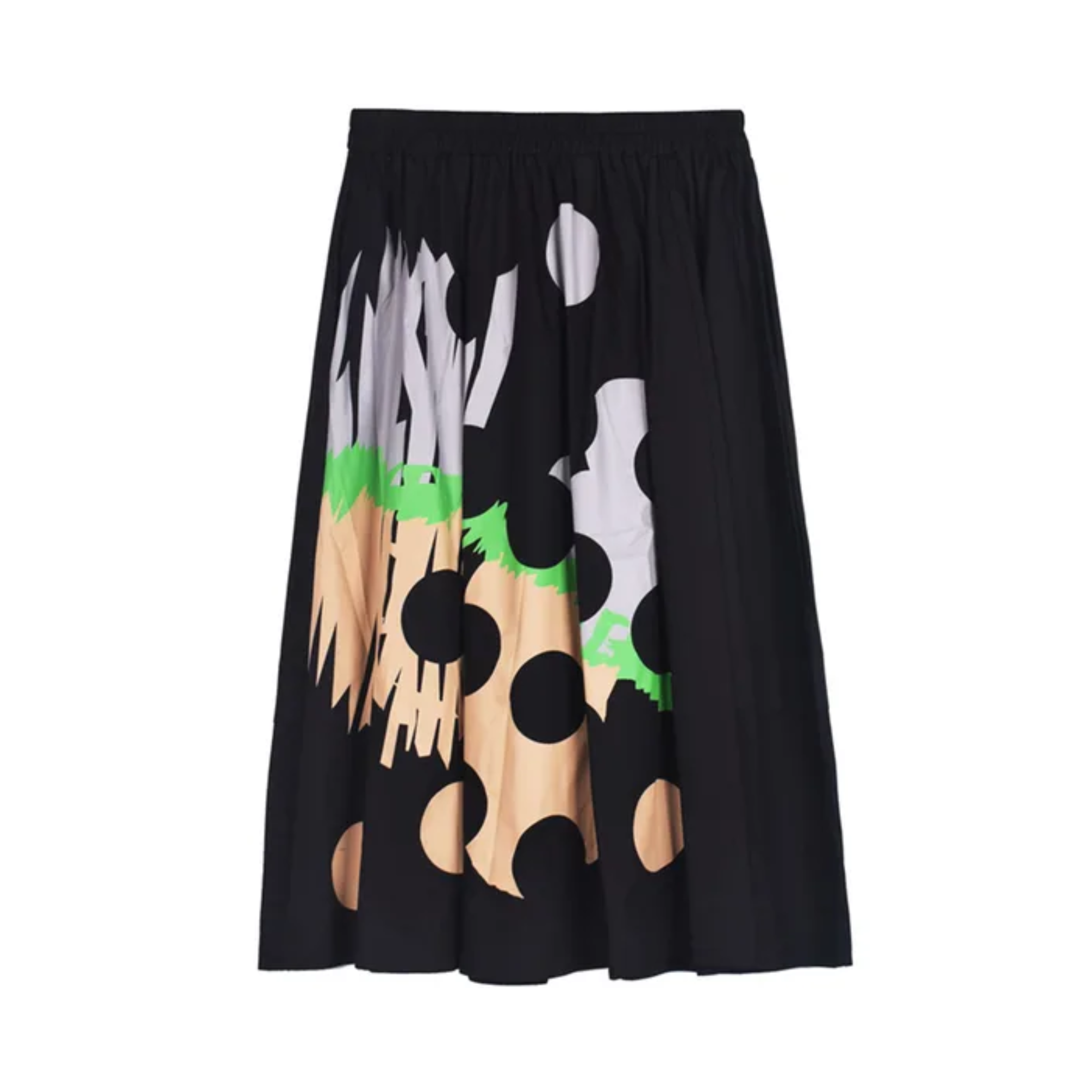 Yure | Polka Dot Green A-line Midi Skirt