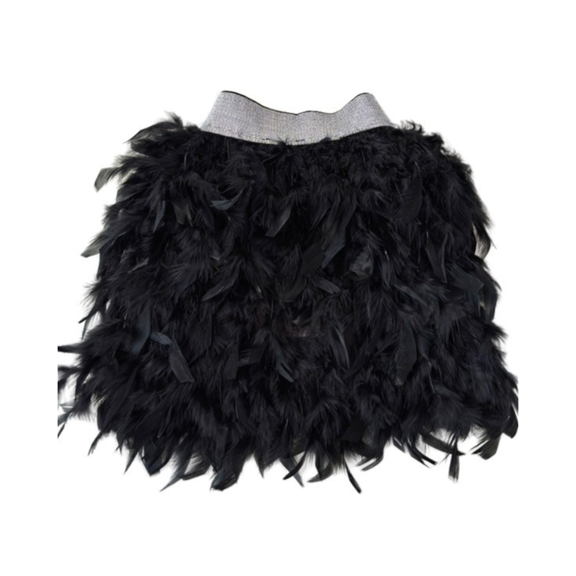 Feather A-Line High Waist Chiffon Mini Skirt