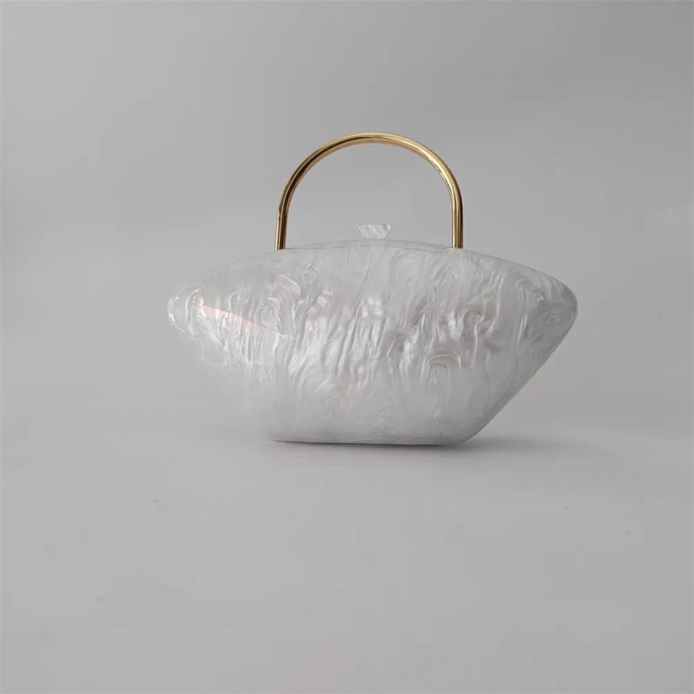 Marbled Acrylic Shell Handbag - Kelly Obi New York