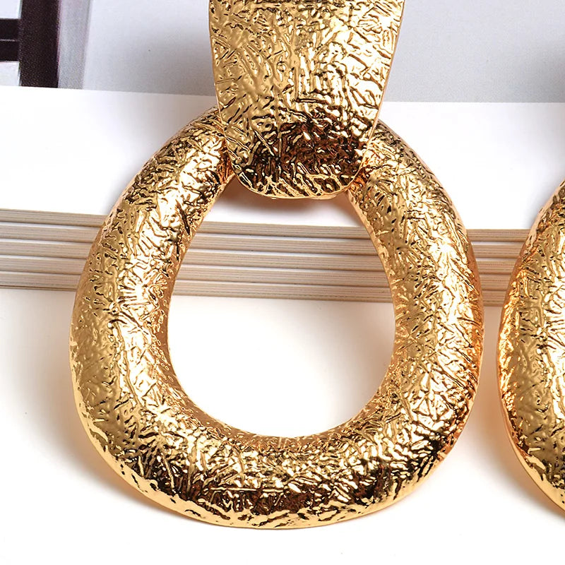 Pre Order:  Textured Dangling Hoops Earrings