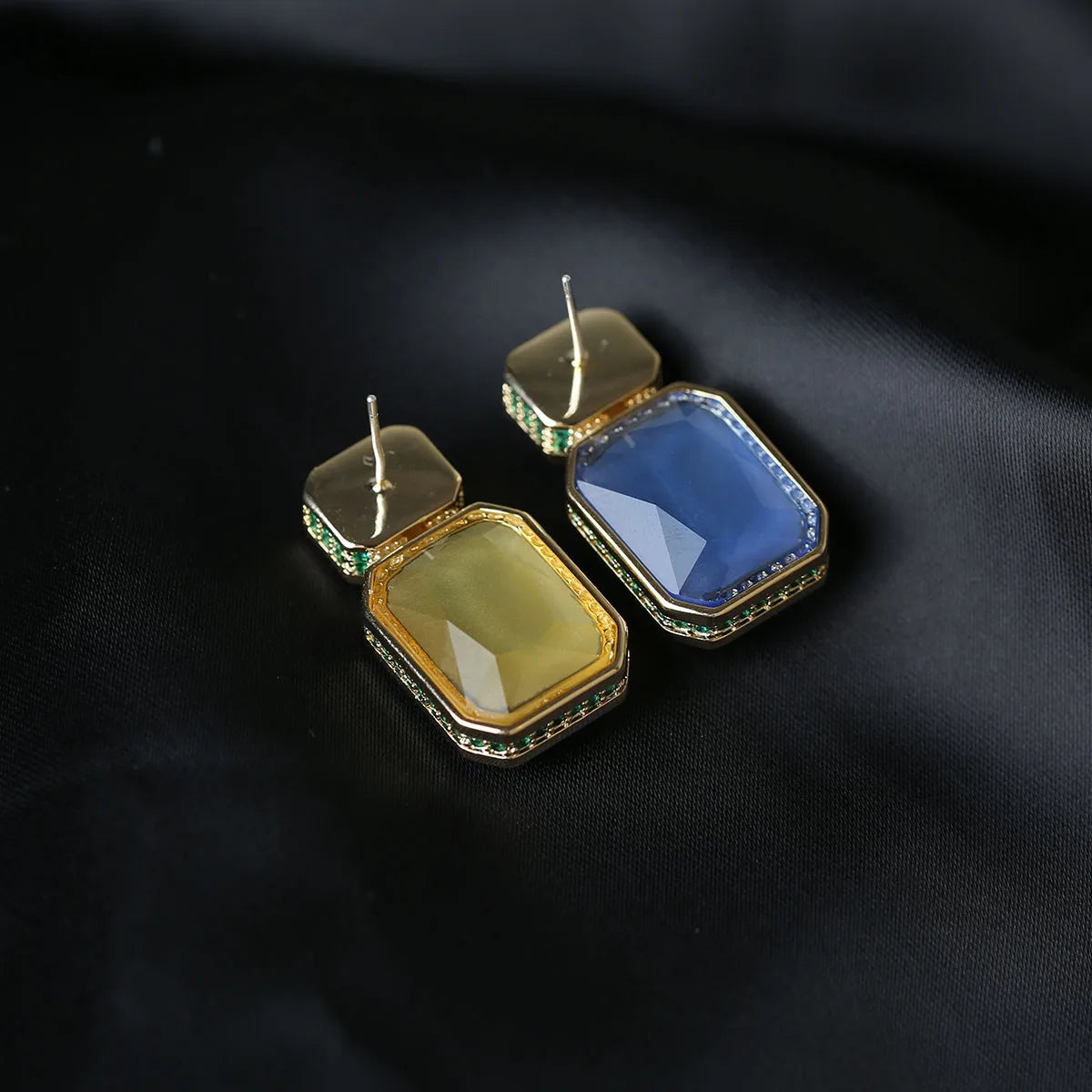 Pre Order:  Asymmetrical Colored Zircon Earrings