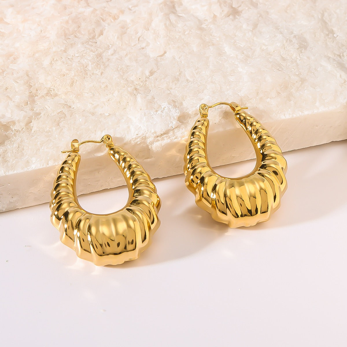 Pre Order:  Croissant Shaped Hoop Earrings