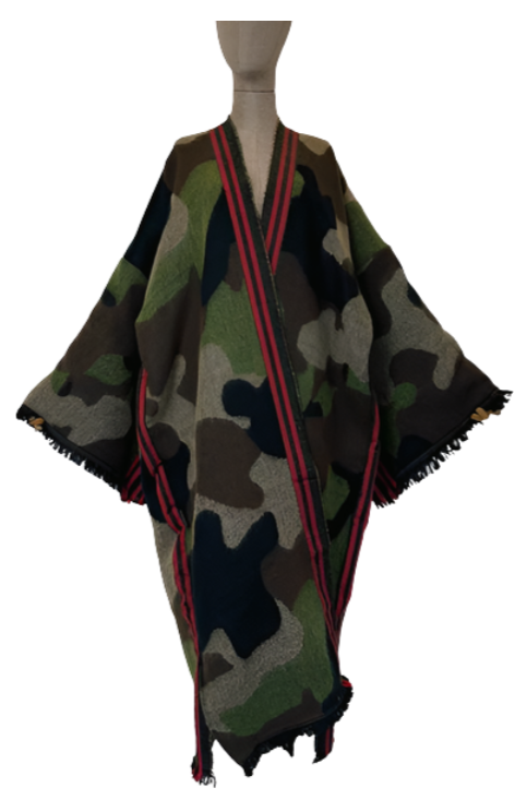 Pre Order:  Army Green Camouflage Kimono-Cardigan - WINI