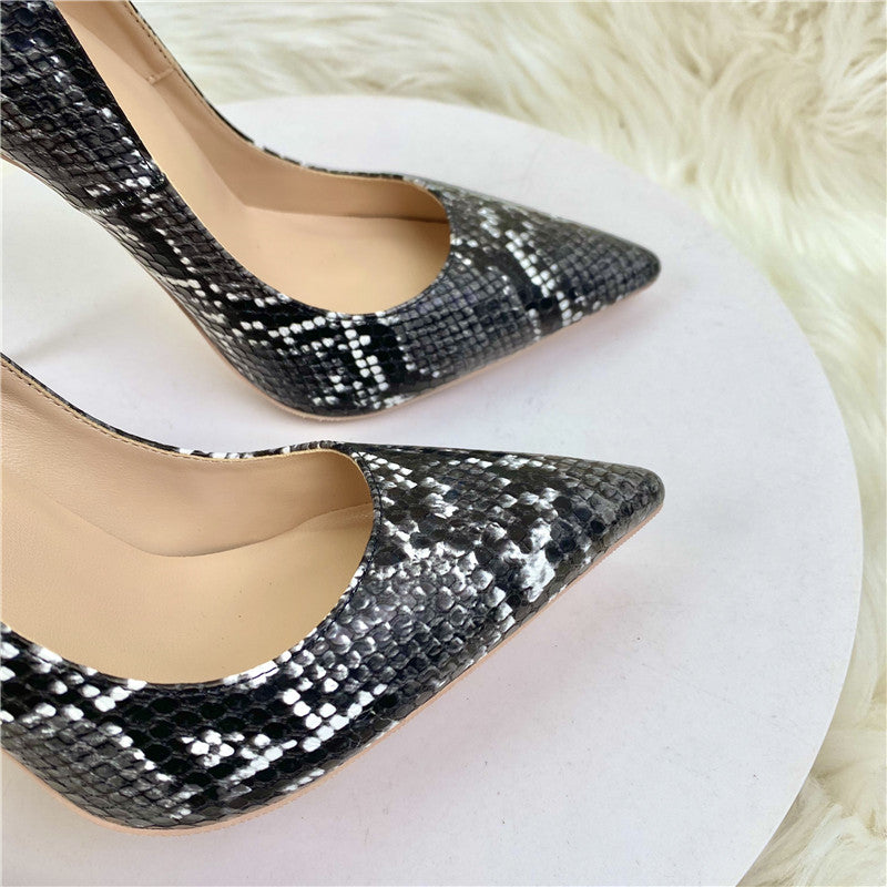 Pre Order:  Reptile Shallow Cut Stiletto Pumps