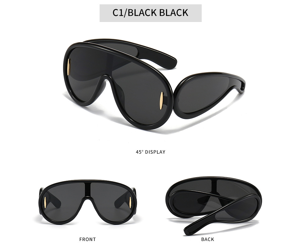 Pre Order:  One-piece Oval Large Frame Sunglasses