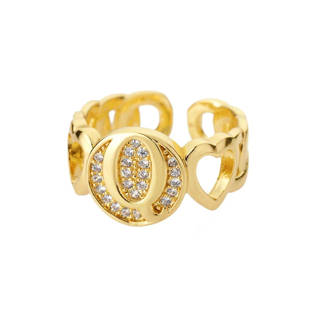 Pre Order:  Alphabet Gold Plated Resizable Ring