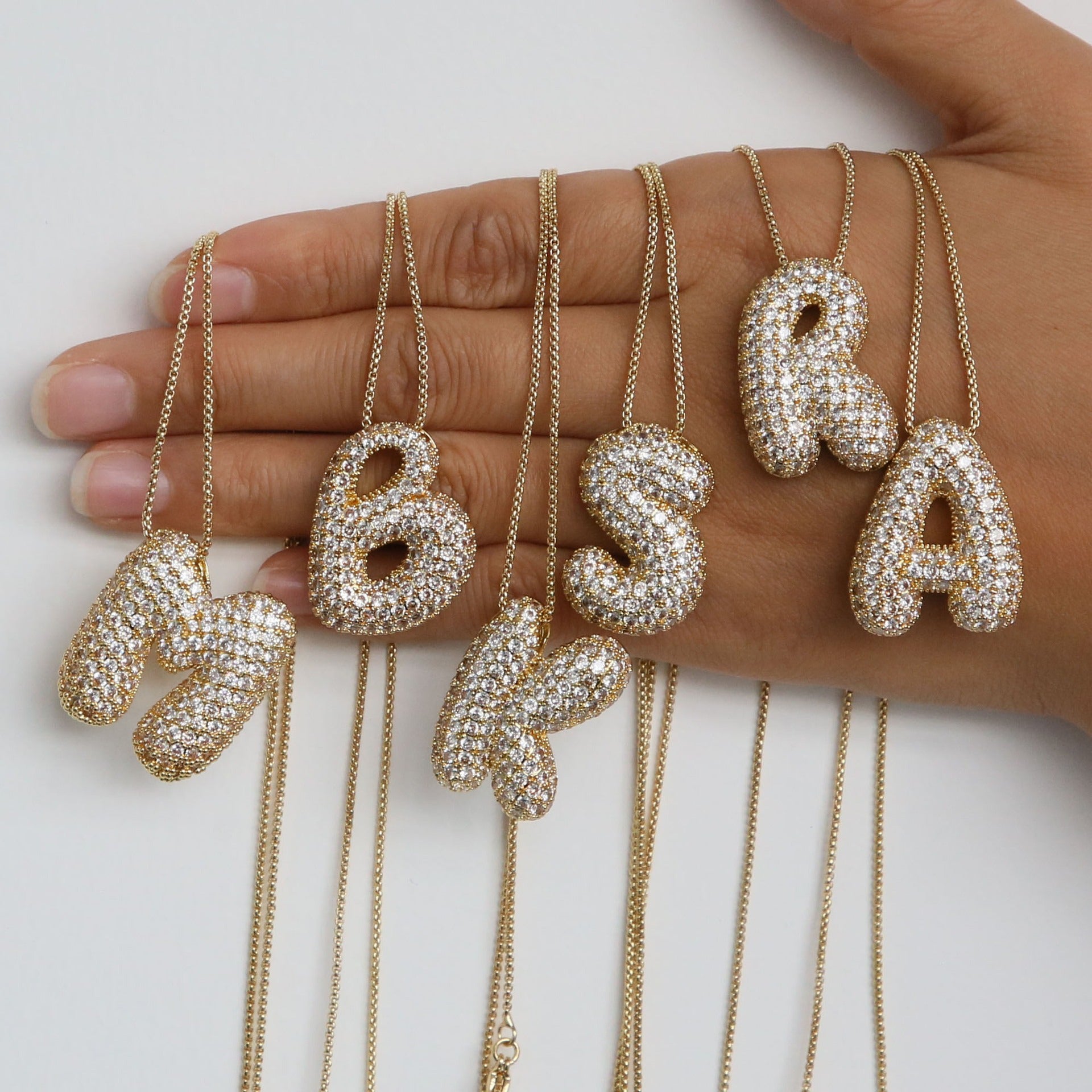 Pre Order:  Bubble English Letter Necklace