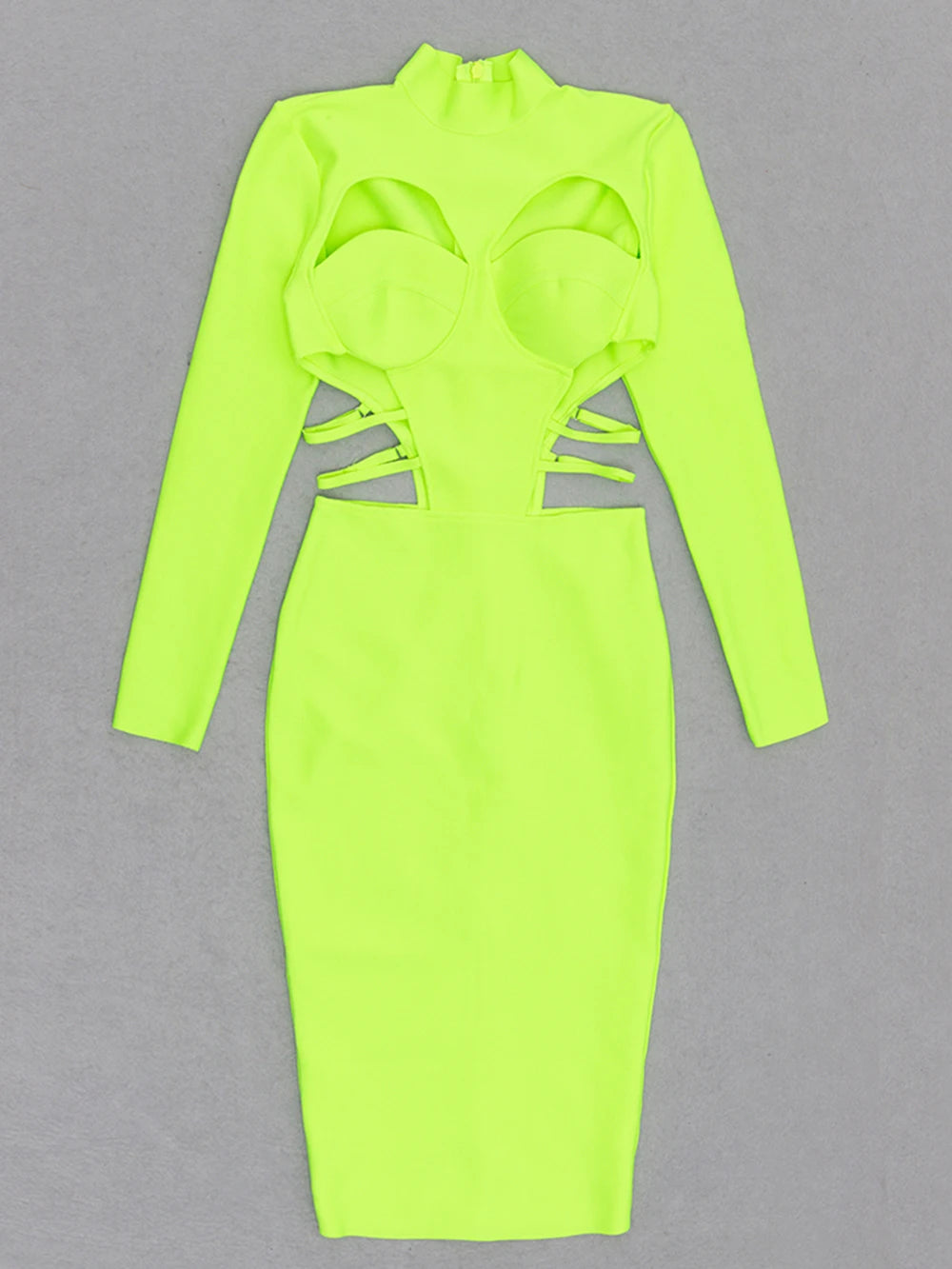 Pre Order:  Green Hollow-Out Slim-Fit Midi Dress