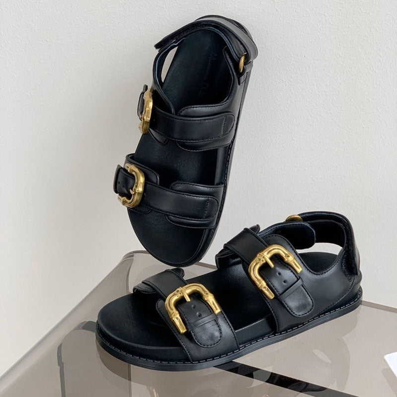 Pre Order:  Belt Buckle Thick Sole Roman Sandals