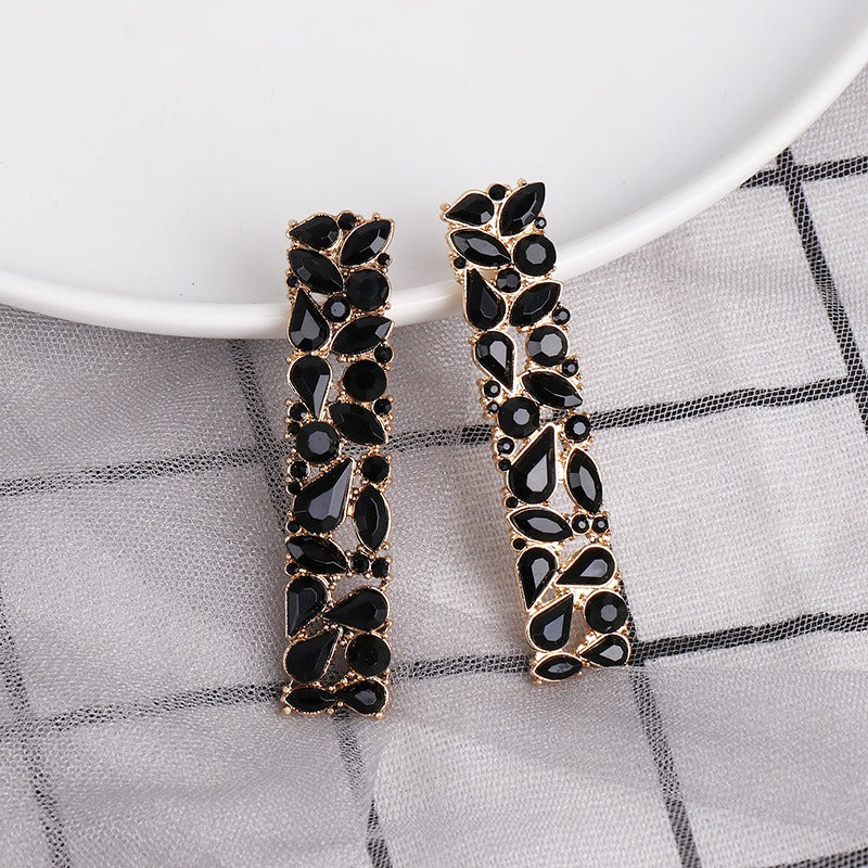 Pre Order:  Retro Geometric Rhinestone Earrings