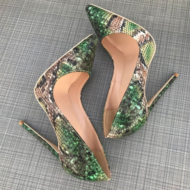 Pre Order:  Green Snake Pattern Stiletto Pumps