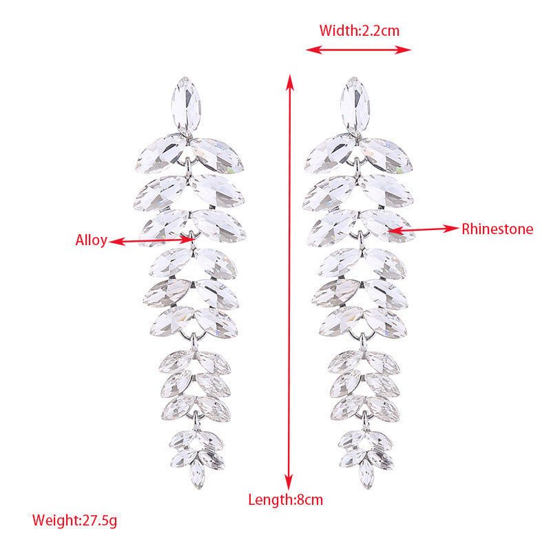 Pre Order:  Multi-Layered Diamond Leaf Flower Earrings