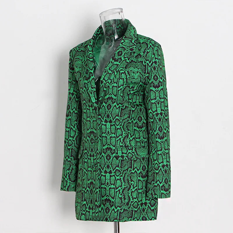 Pre Order:  Green Snake Pattern Loose Blazer