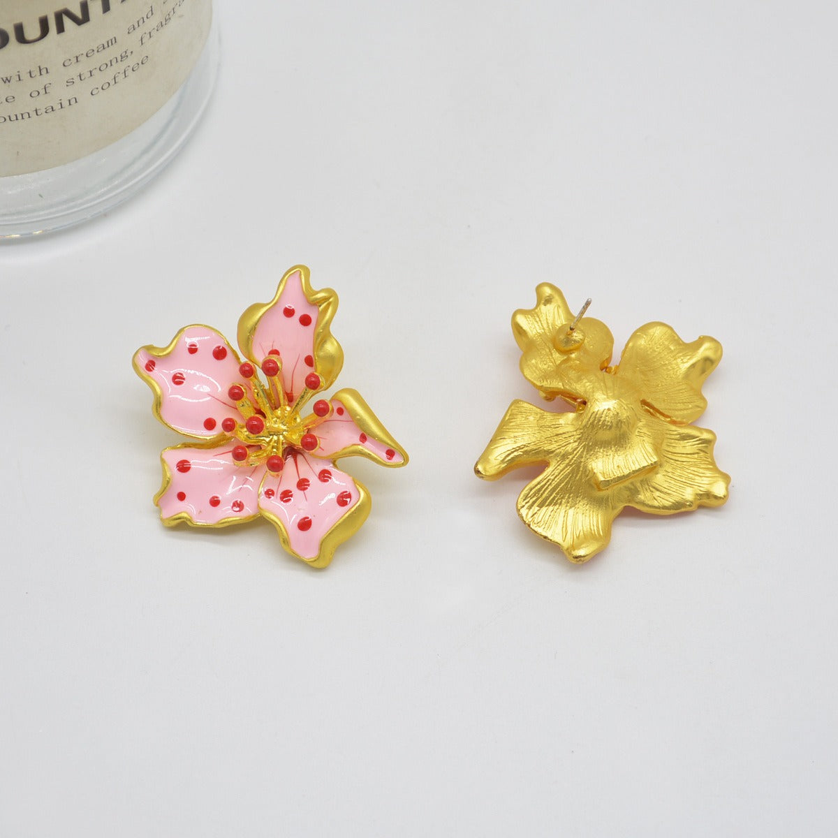 Pre Order:  Glaze Pink Flower Earrings