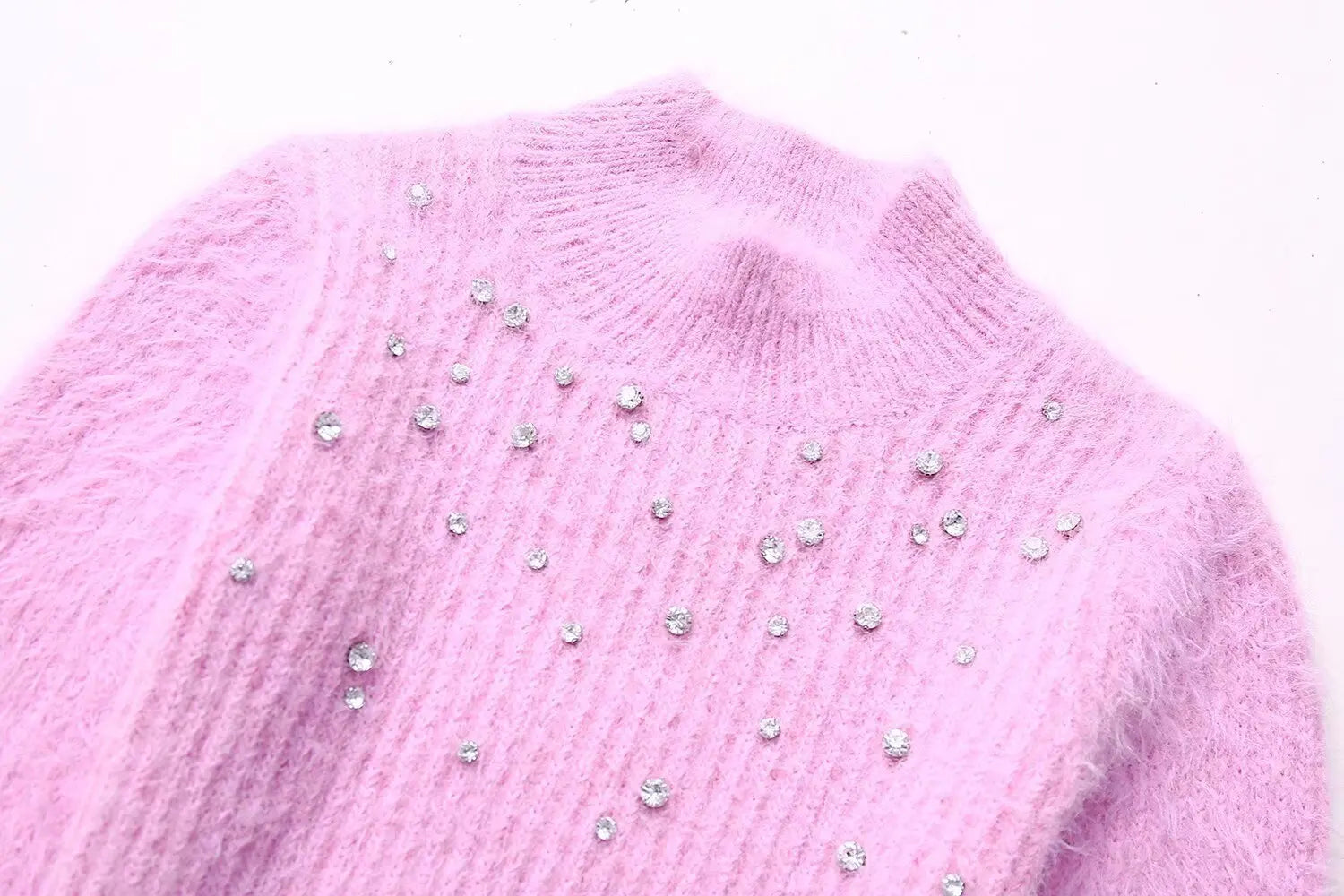 Pre Order:  Rhinestones Sparkle Cropped Knit Sweater