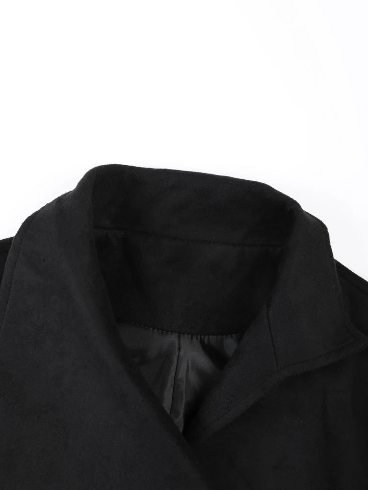 Pre Order:  Black Loose Fit Irregular Coat