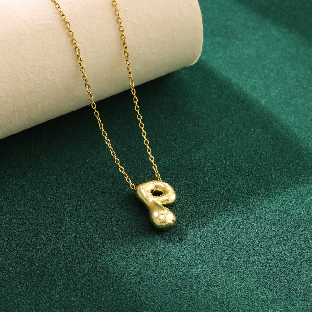 Pre Order:  Bubble 26 English Letter Pendant Necklace