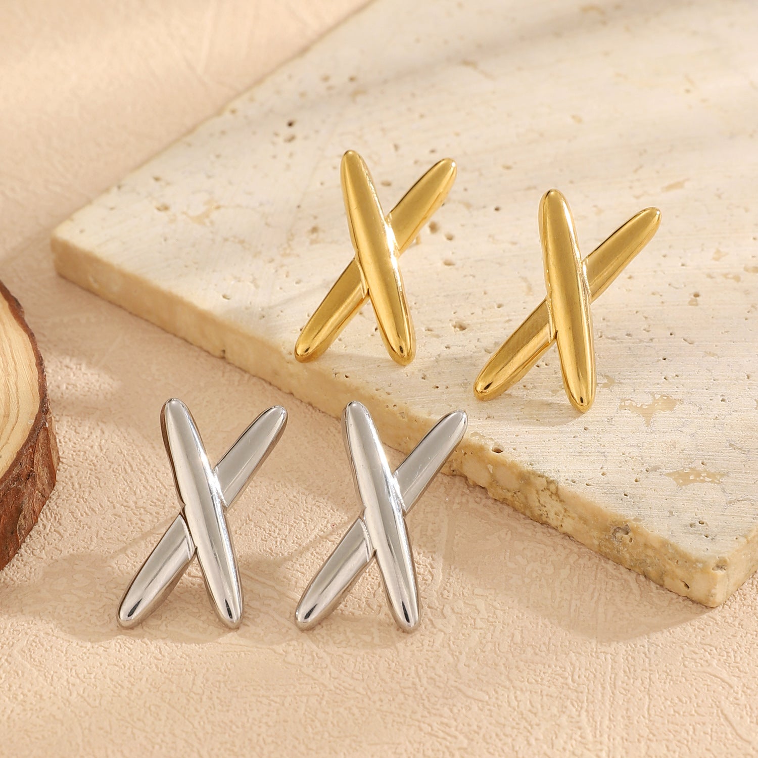 Pre Order:  X- Shaped Stainless Steel Earrings