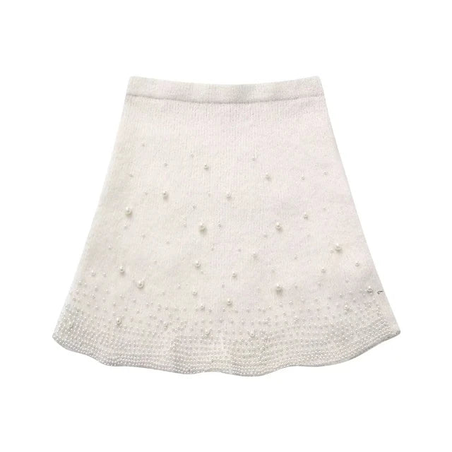 Pre Order:  Pearly Sweater+Mini Skirt Knitted Set