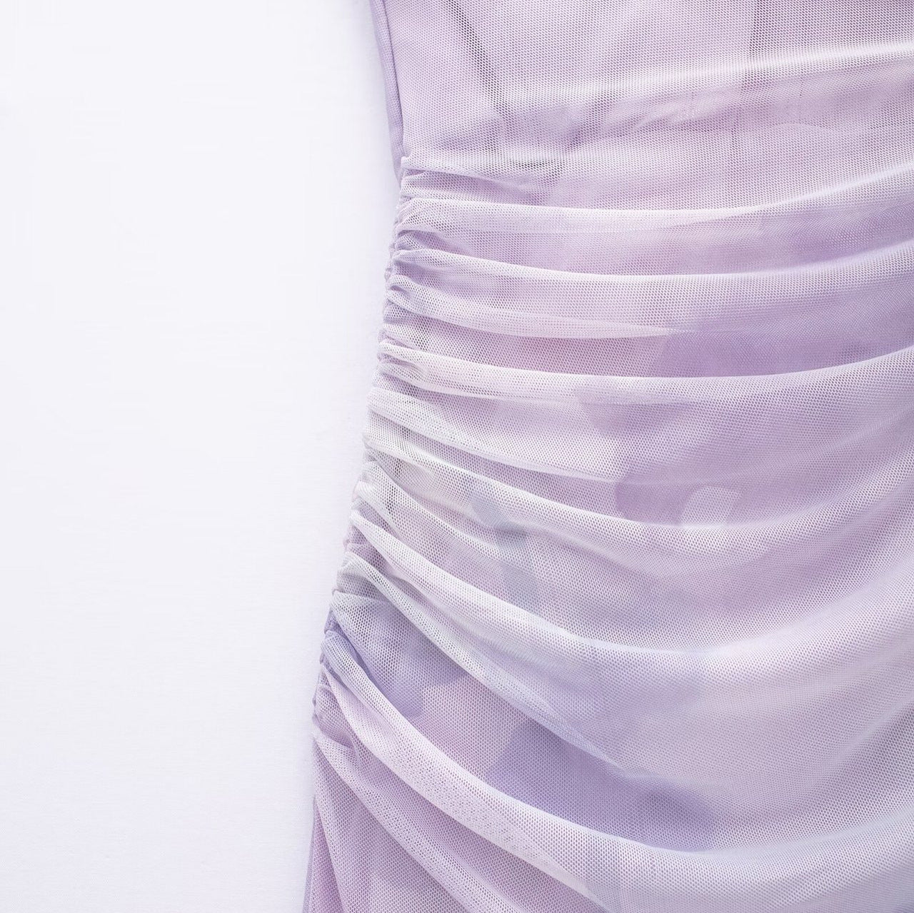 Pre Order:  Minimalist Pleated Printed Silk Mesh Dress