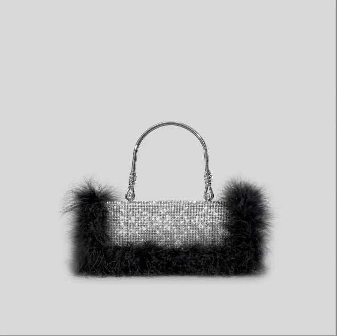 Pre Order:  Fur Diamond Clutch Bag