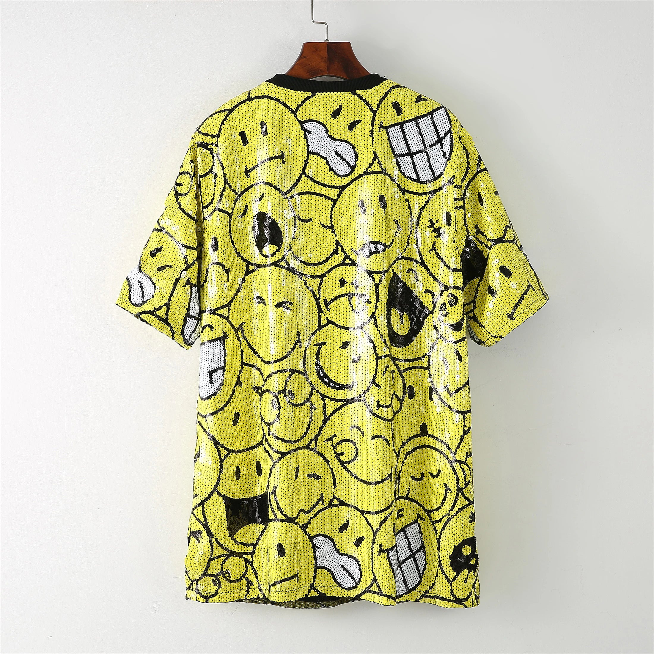 Emoticons Short Sleeves Sequined T-Shirt