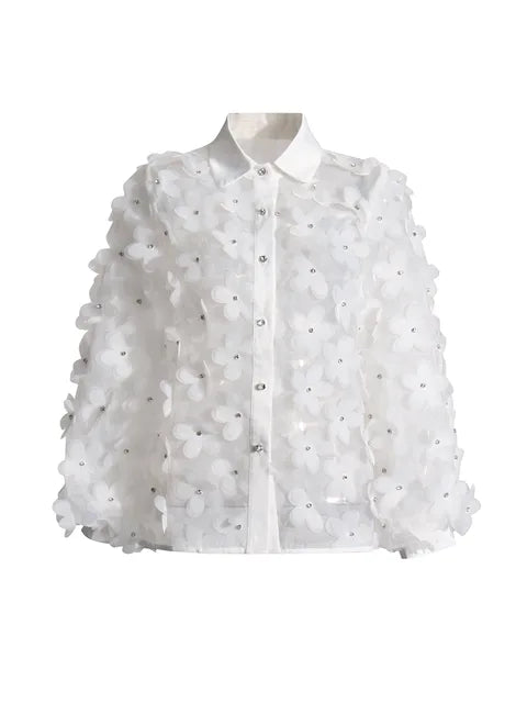 Pre Order:  3D Flower Fluff Mesh Shirt