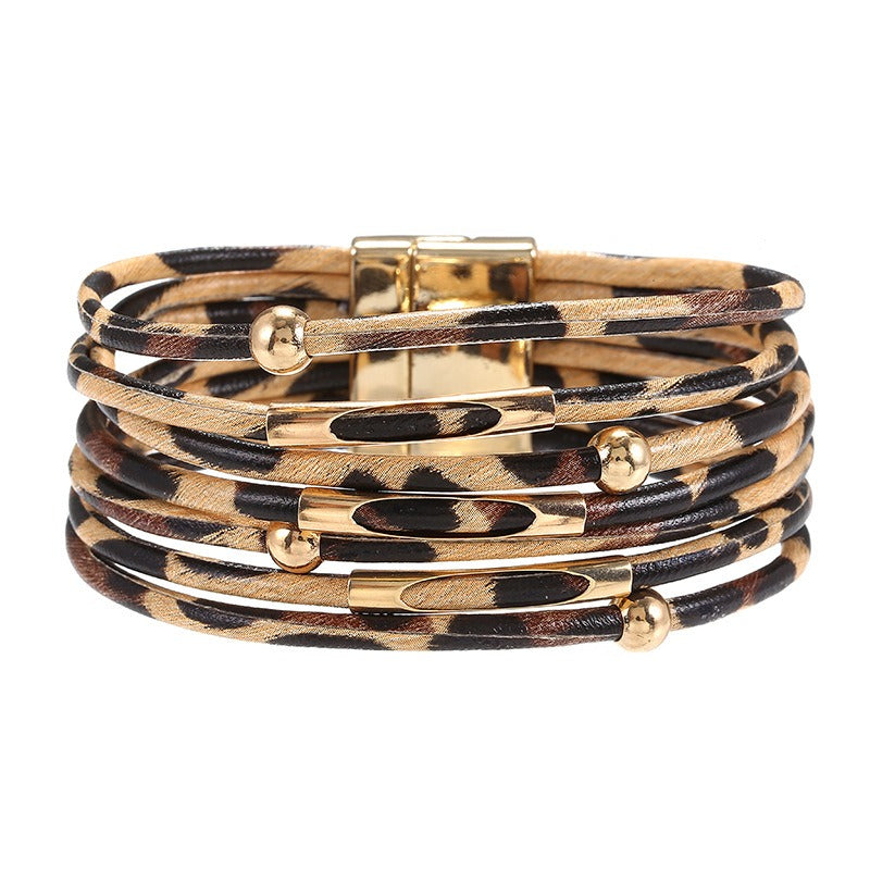 Pre Order:  Leopard Print Loops Magnetic Bracelet