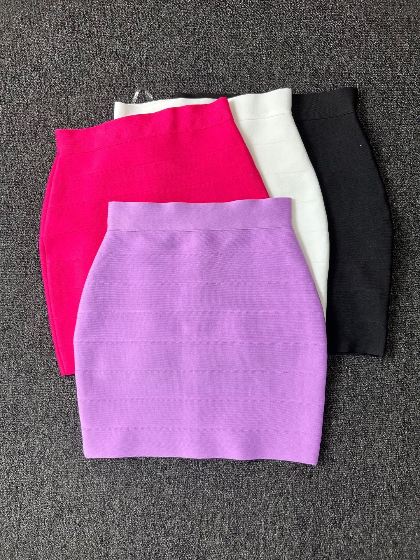 Chic Solid Stretch Wrap Mini Skirt