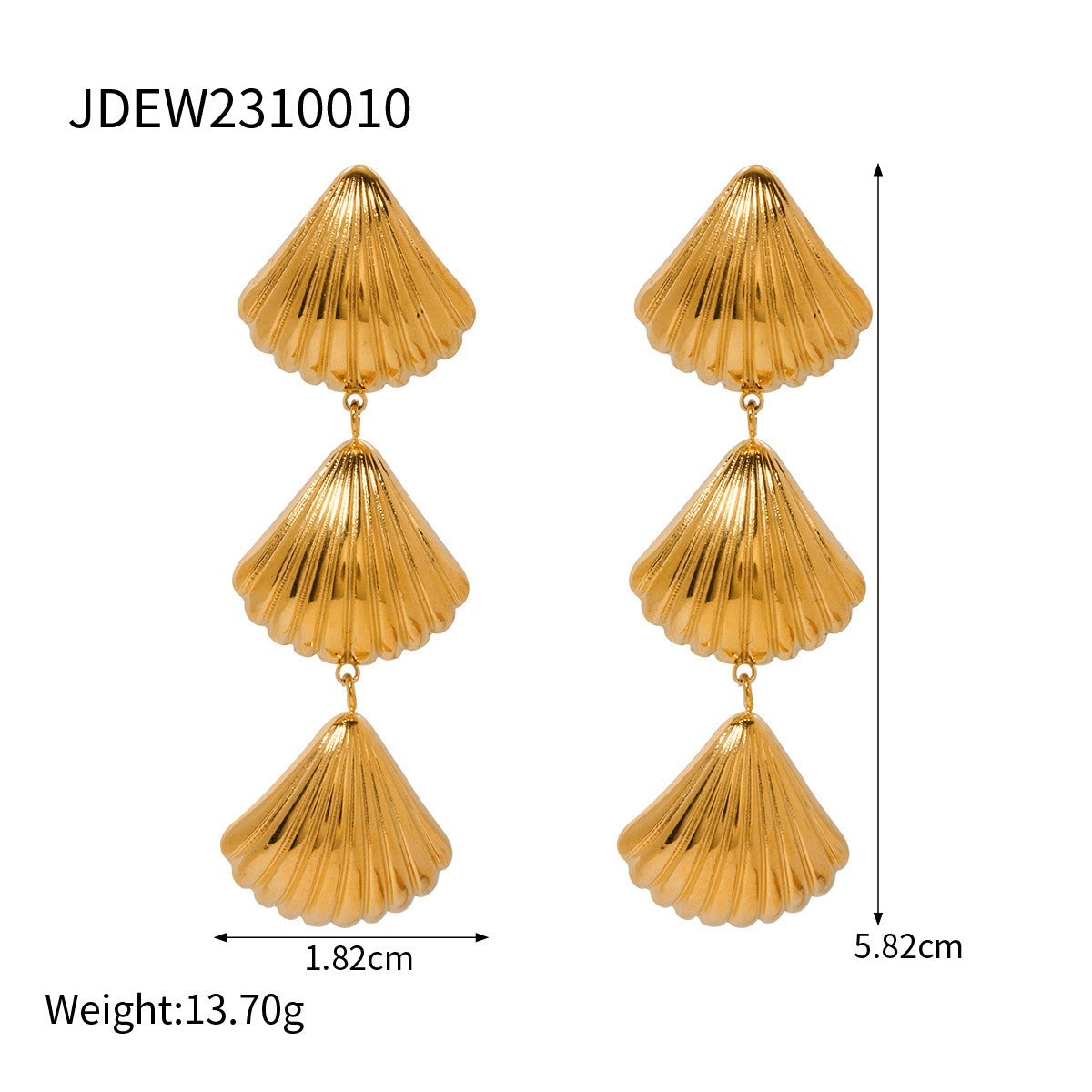 Pre Order:  Three Tier Shells Dangling Earrings