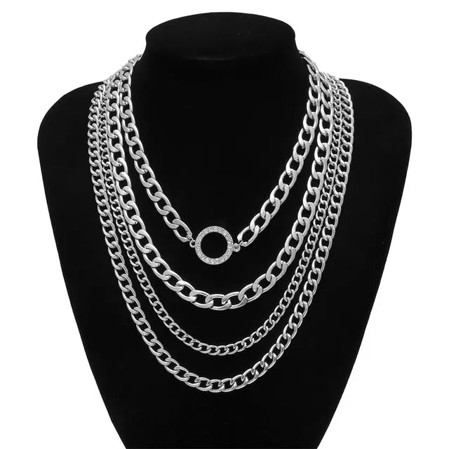 Pre Order:  Ring Center Layered Chain Necklace