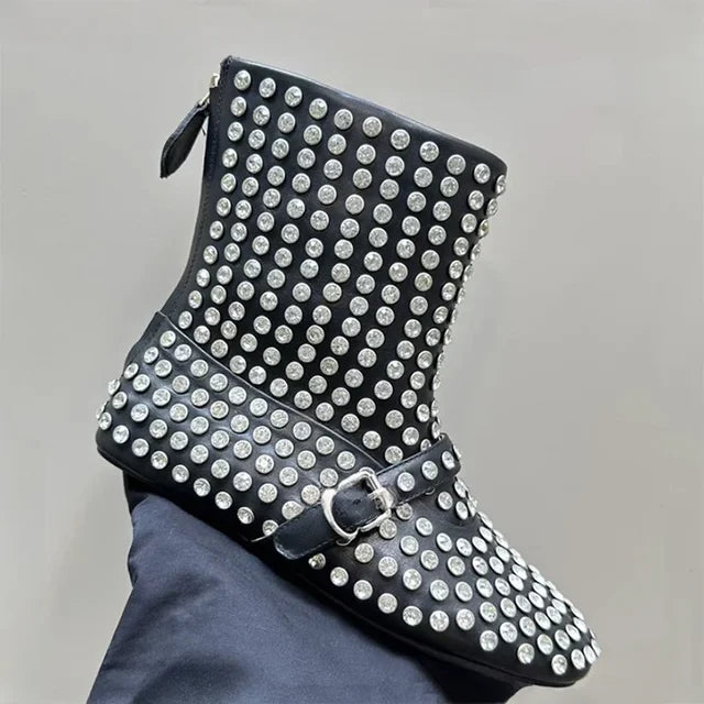 Pre Order:  Round Head Flat Bottom Short Boots