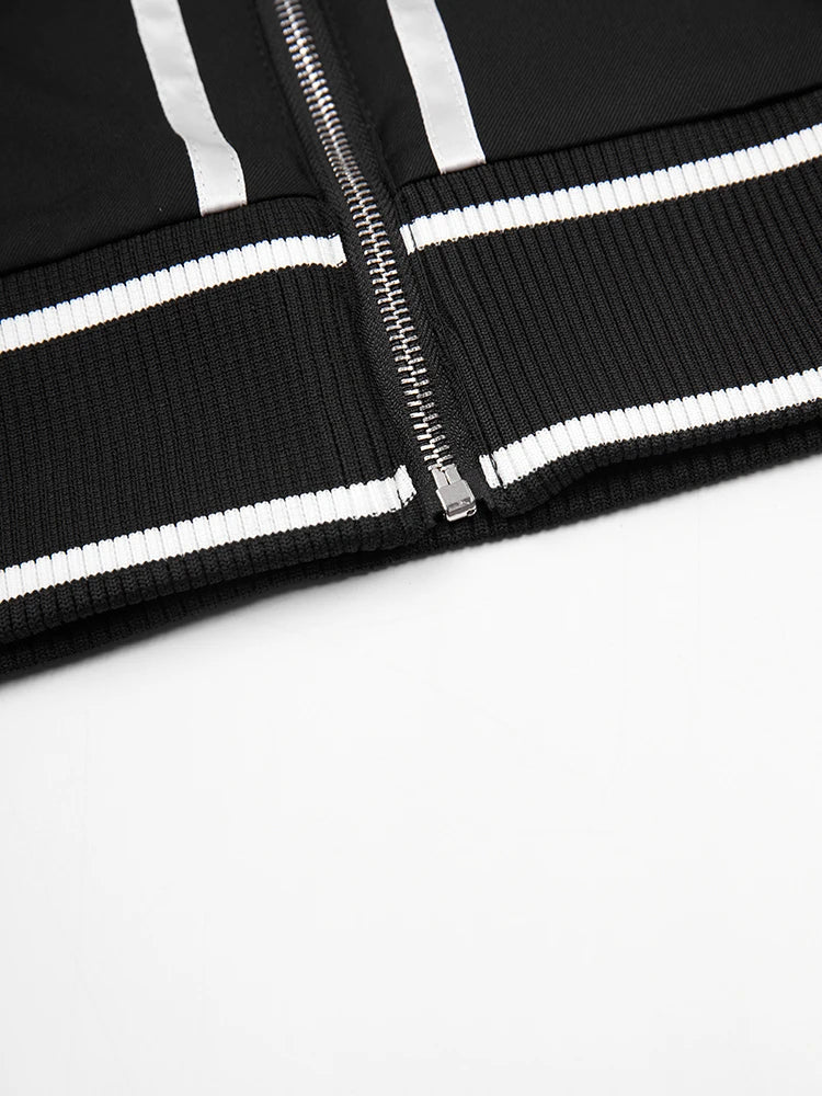 Pre Order:  Contrast Lined Edges Zip-Up Jacket