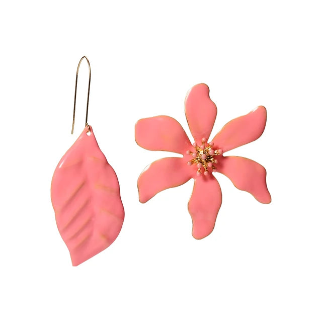 Pre Order:  Flower Leaf Hook Stud Earrings