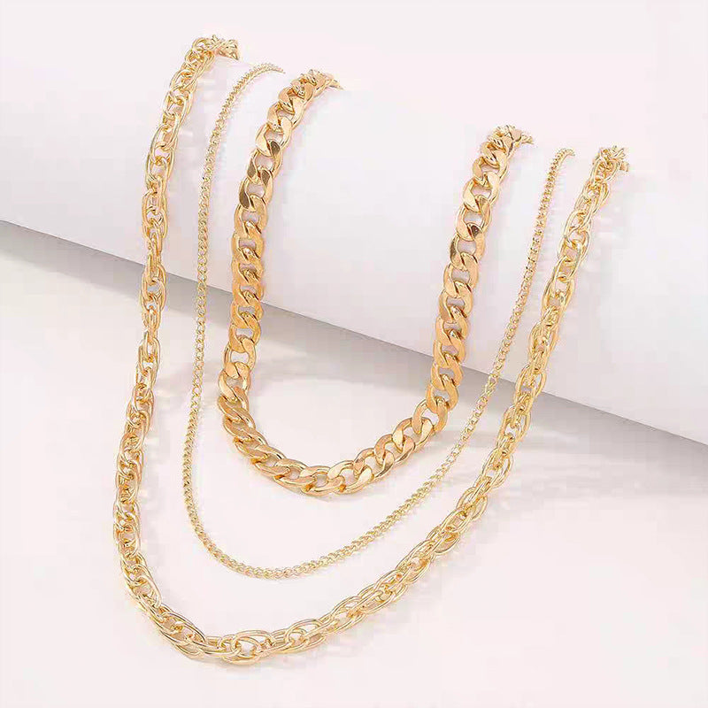 Pre Order:  Tri-level Plated Chain Necklace