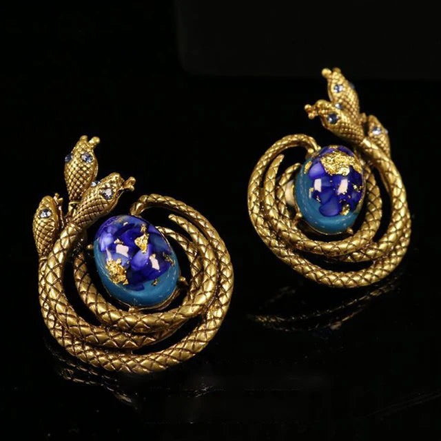 Pre Order:  Vintage Snake and Flower Brooch + Earrings