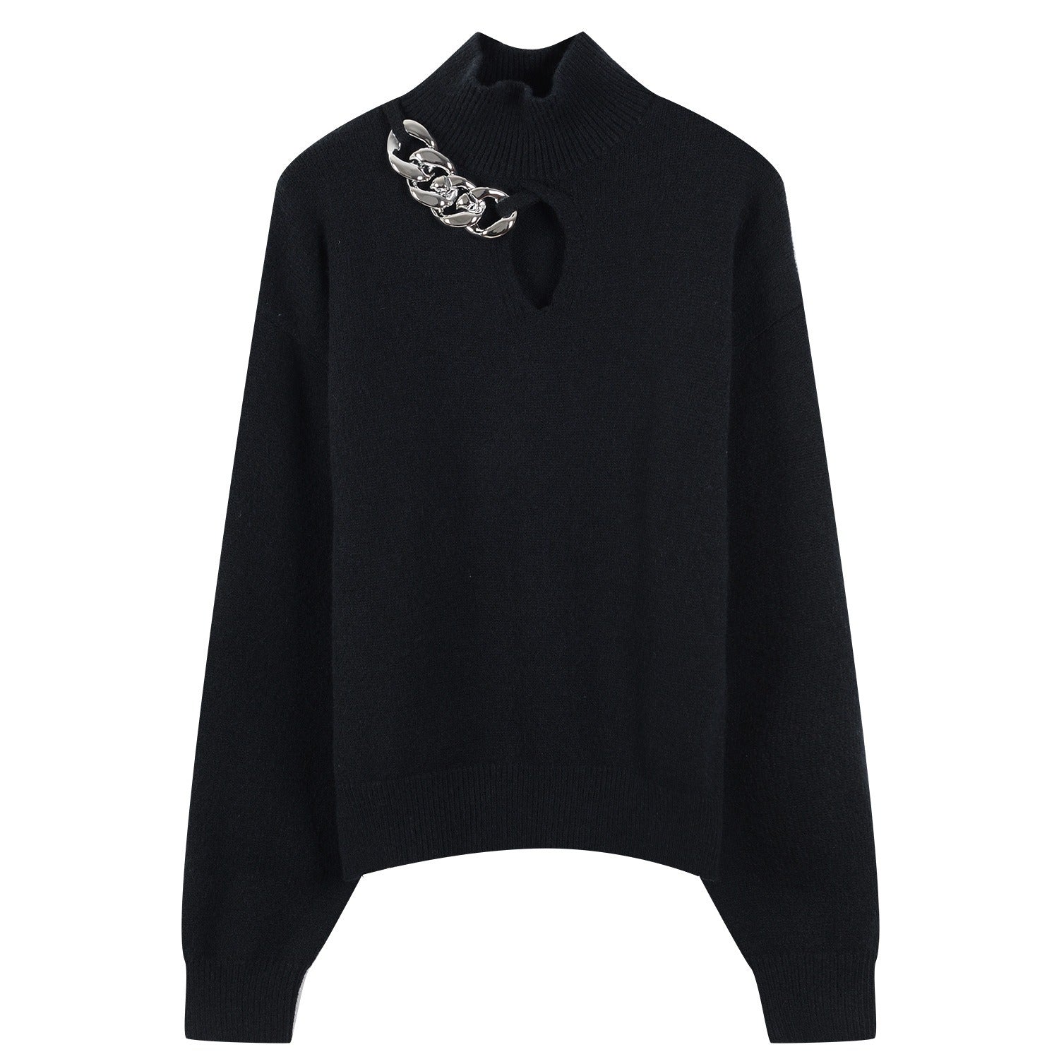 Pre Order:  Casual Chain Hollow Chest Knitted Sweater