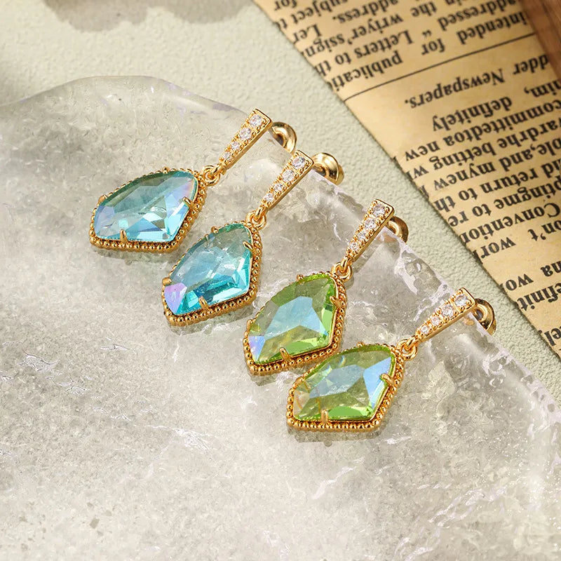 Pre Order:  Irregular Crystal Glass Dangle Drop Earrings