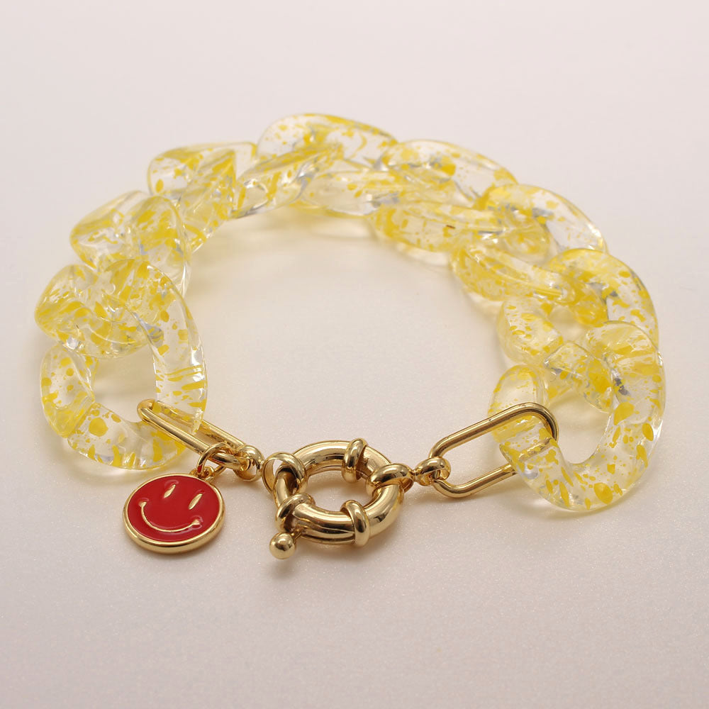 Pre Order:  Zircon Charm Link Resin Bracelet