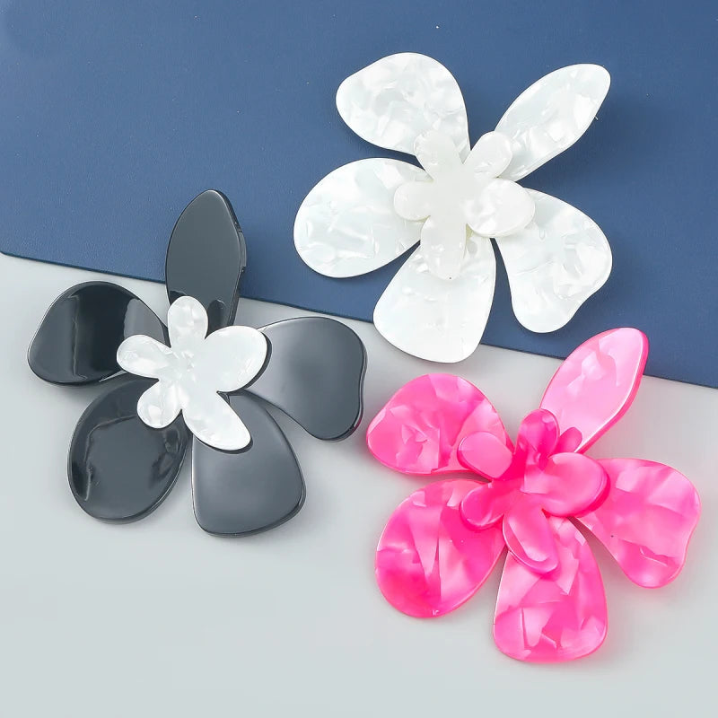 Pre Order:  Acrylic Large Flower Earrings