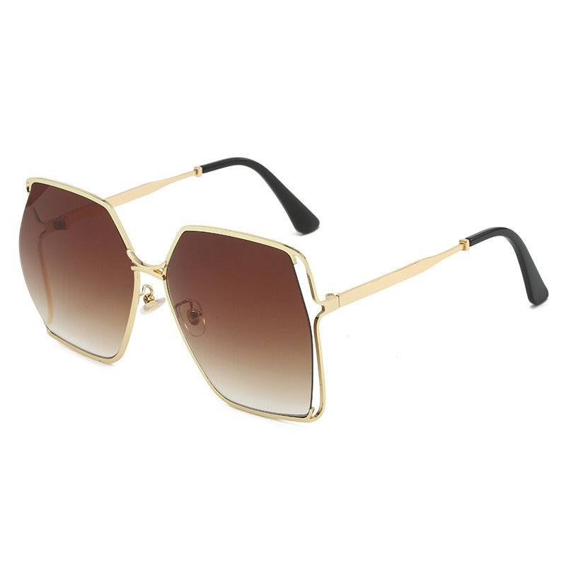 Pre Order:  Large Frame Metal Hollow Sunglasses