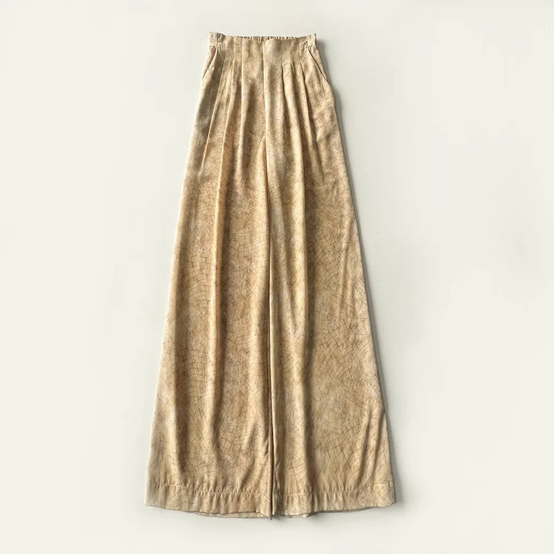 Pre Order:  Silk Pleated Wide Leg Pants